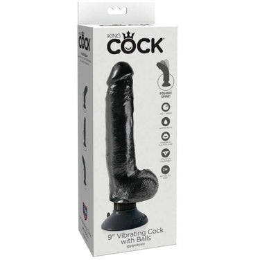 Dildo Vibrante Realistico King Cock con Ventosa e Vibrazione Potente